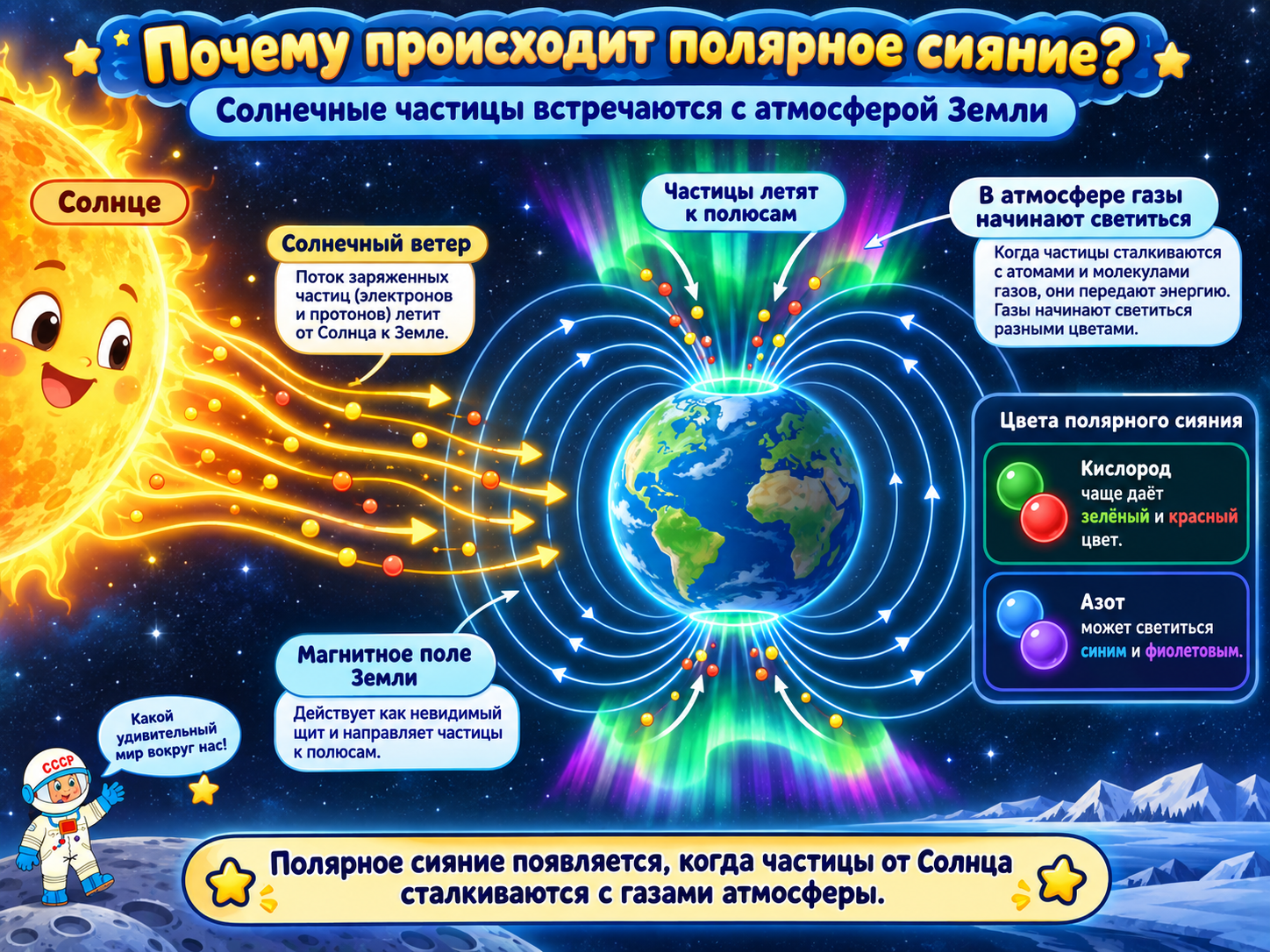 Почему происходит полярное сияние
